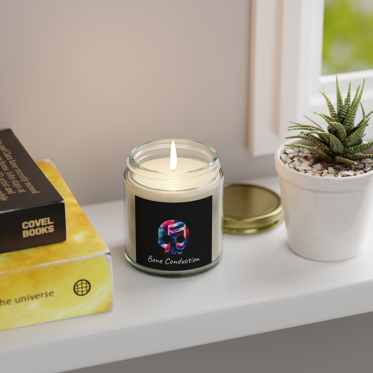 Bone Conduction Scented Candle - Coconut Apricot Wax (4oz, 9oz) - Vibrant Aromatherapy for Music Lovers