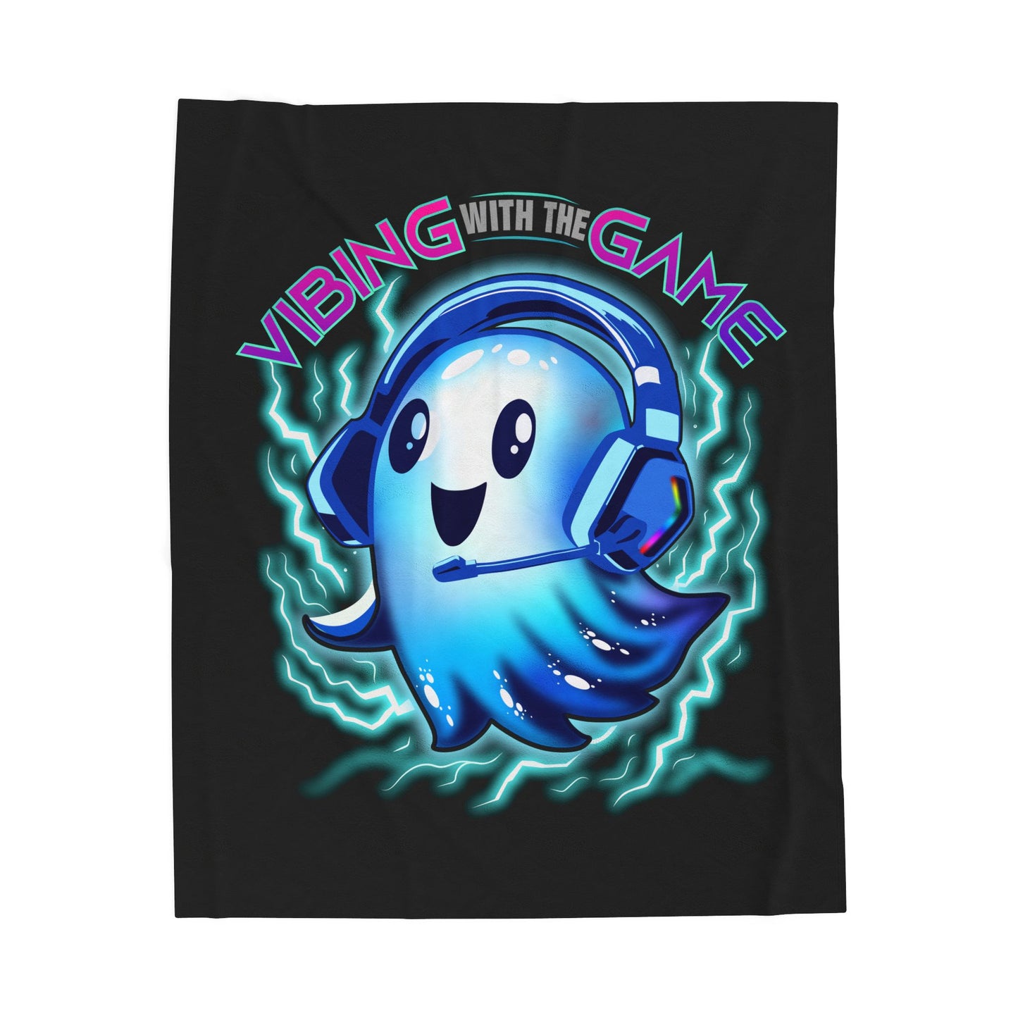 Plush Blanket - Piezo the Ghost Electric Vibes Design