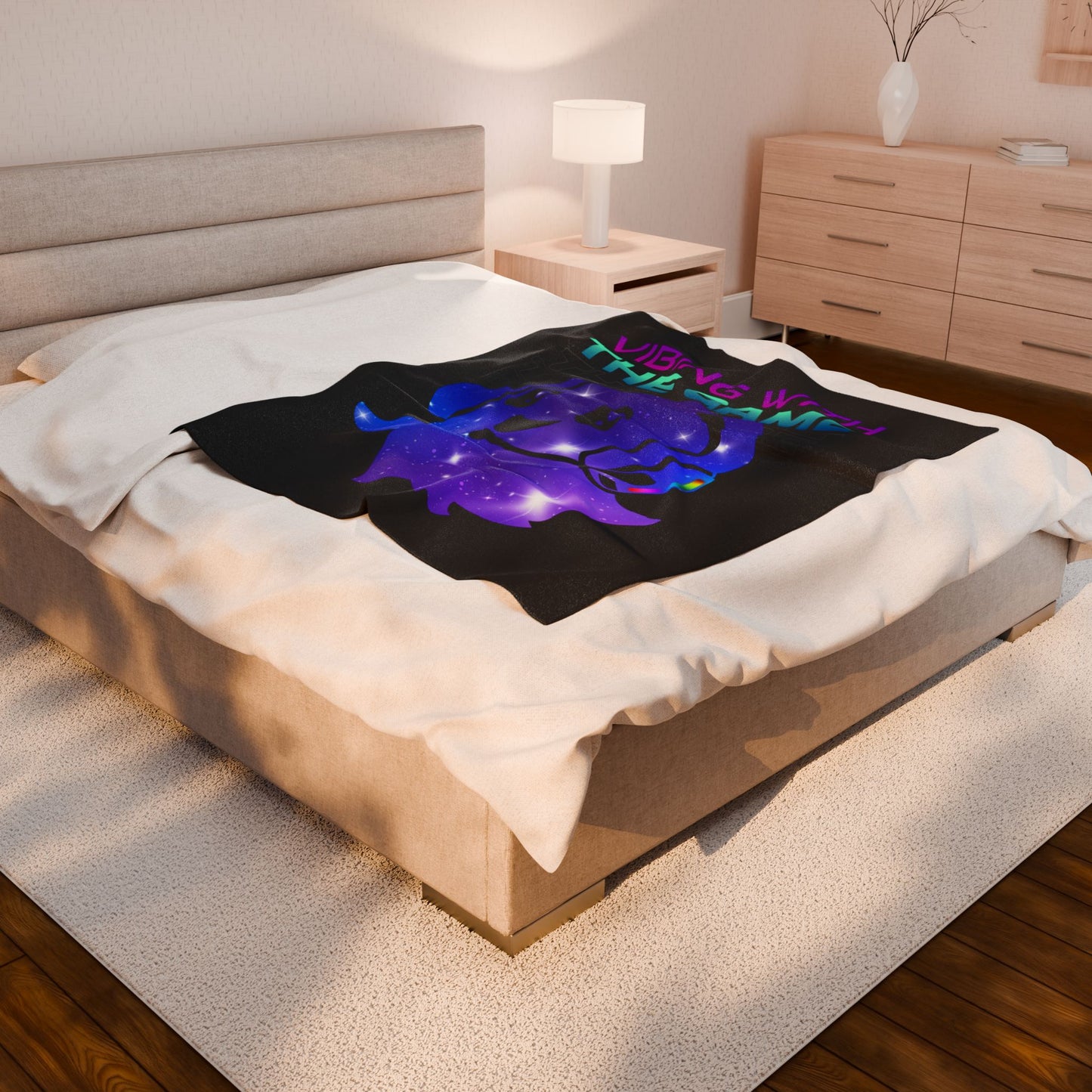 Plush Blanket - Piezo the Ghost in Nebula Design