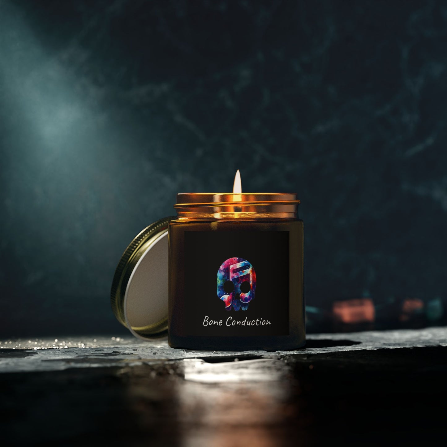Bone Conduction Scented Candle - Coconut Apricot Wax (4oz, 9oz) - Vibrant Aromatherapy for Music Lovers