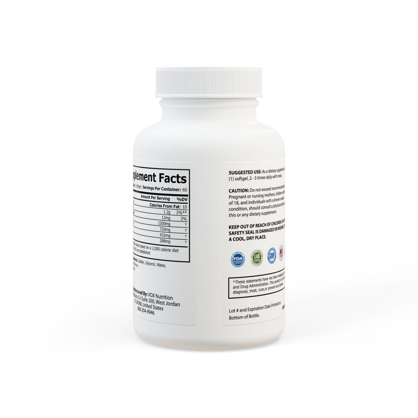 Omega 3 Fish Oil Supplement (60 Softgels) - by Phantom Vibes
