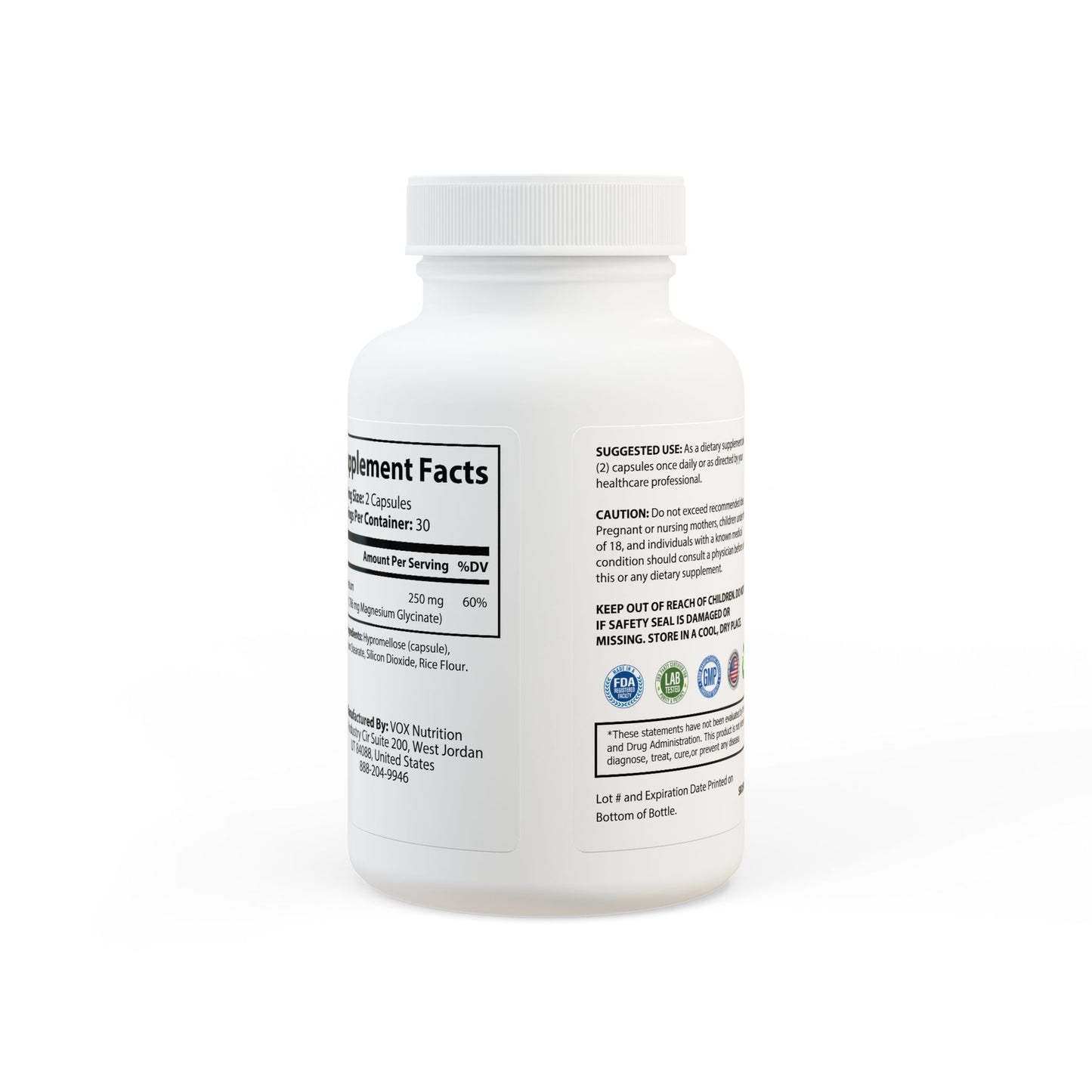 Magnesium Glycinate Supplement (60 Capsules) - by Phantom Vibes