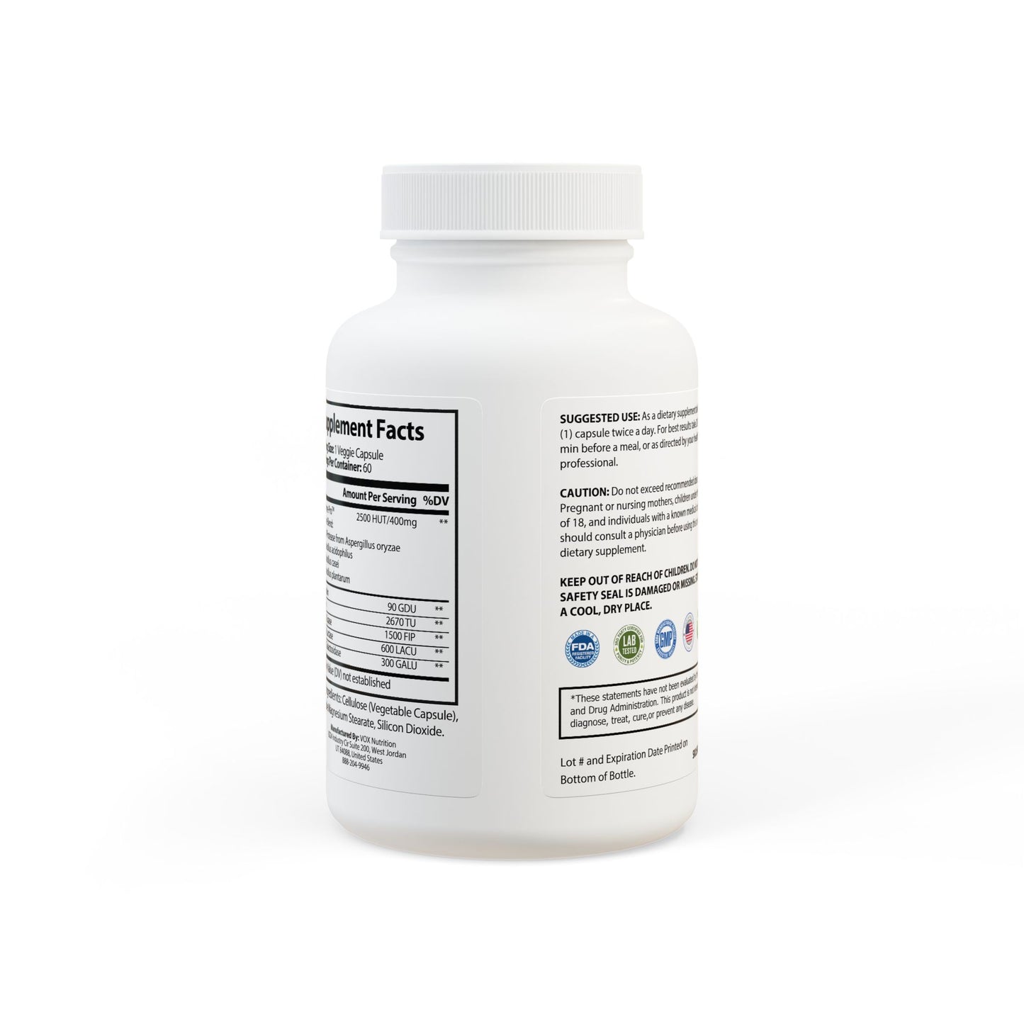 Digestive Enzyme Blend Supplement (60 Capsules) - by Phantom Vibes