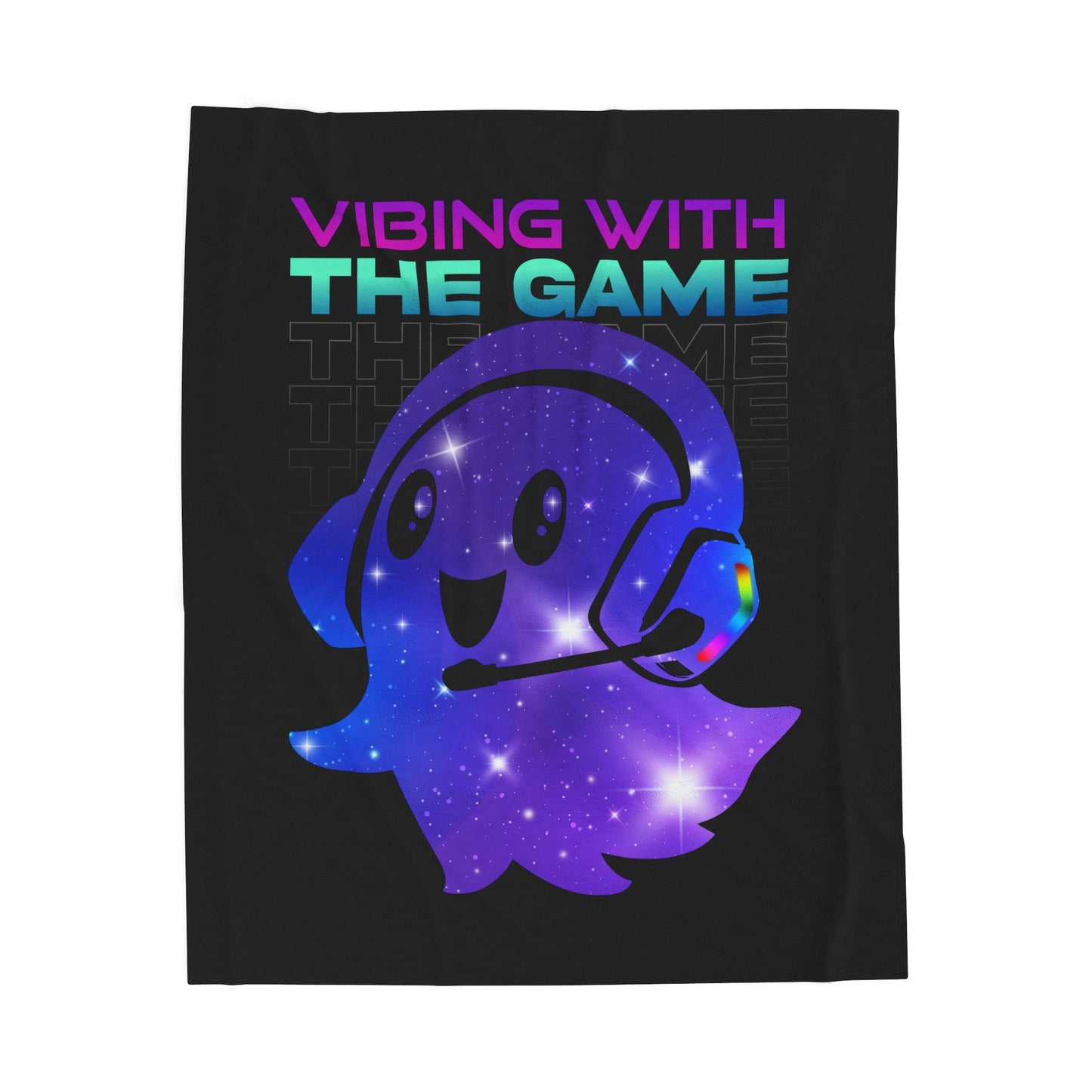 Plush Blanket - Piezo the Ghost in Nebula Design