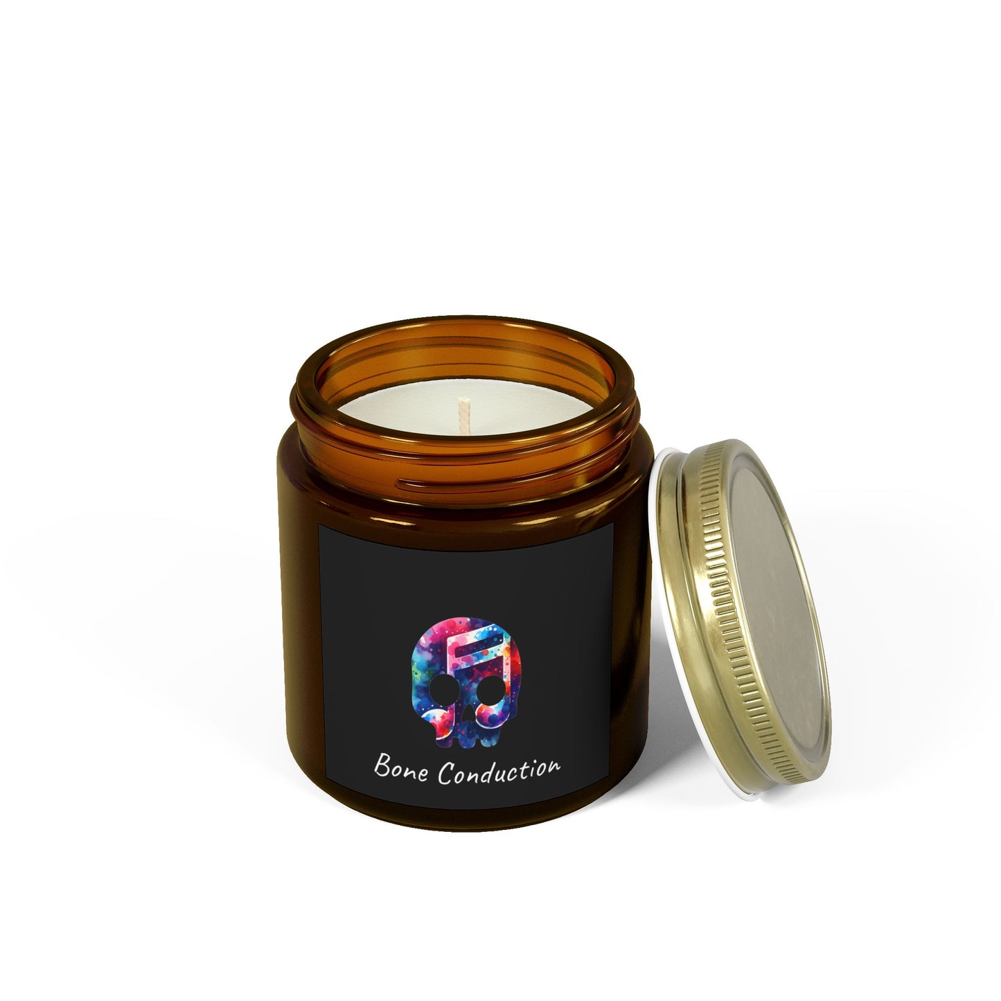 Bone Conduction Scented Candle - Coconut Apricot Wax (4oz, 9oz) - Vibrant Aromatherapy for Music Lovers