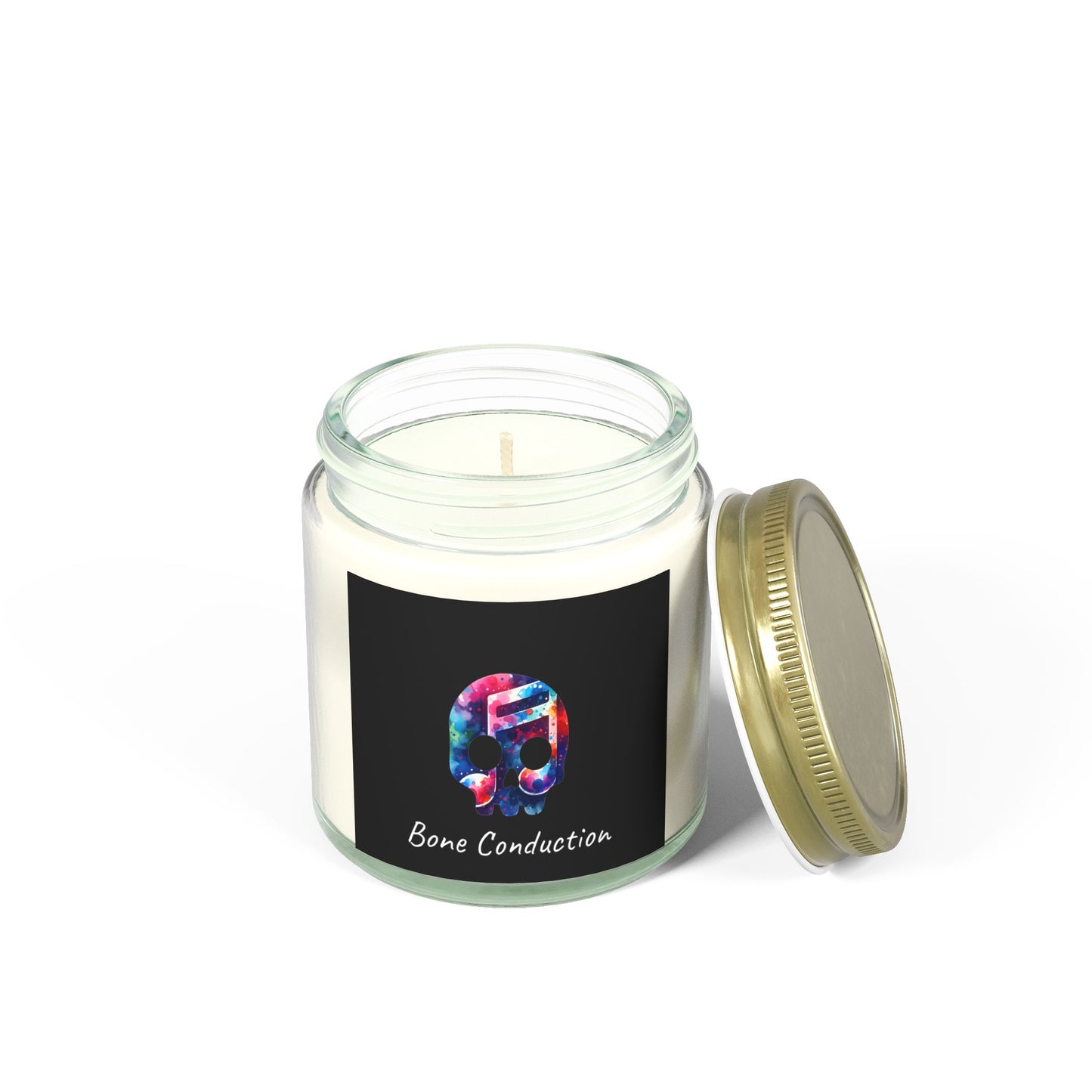 Bone Conduction Scented Candle - Coconut Apricot Wax (4oz, 9oz) - Vibrant Aromatherapy for Music Lovers