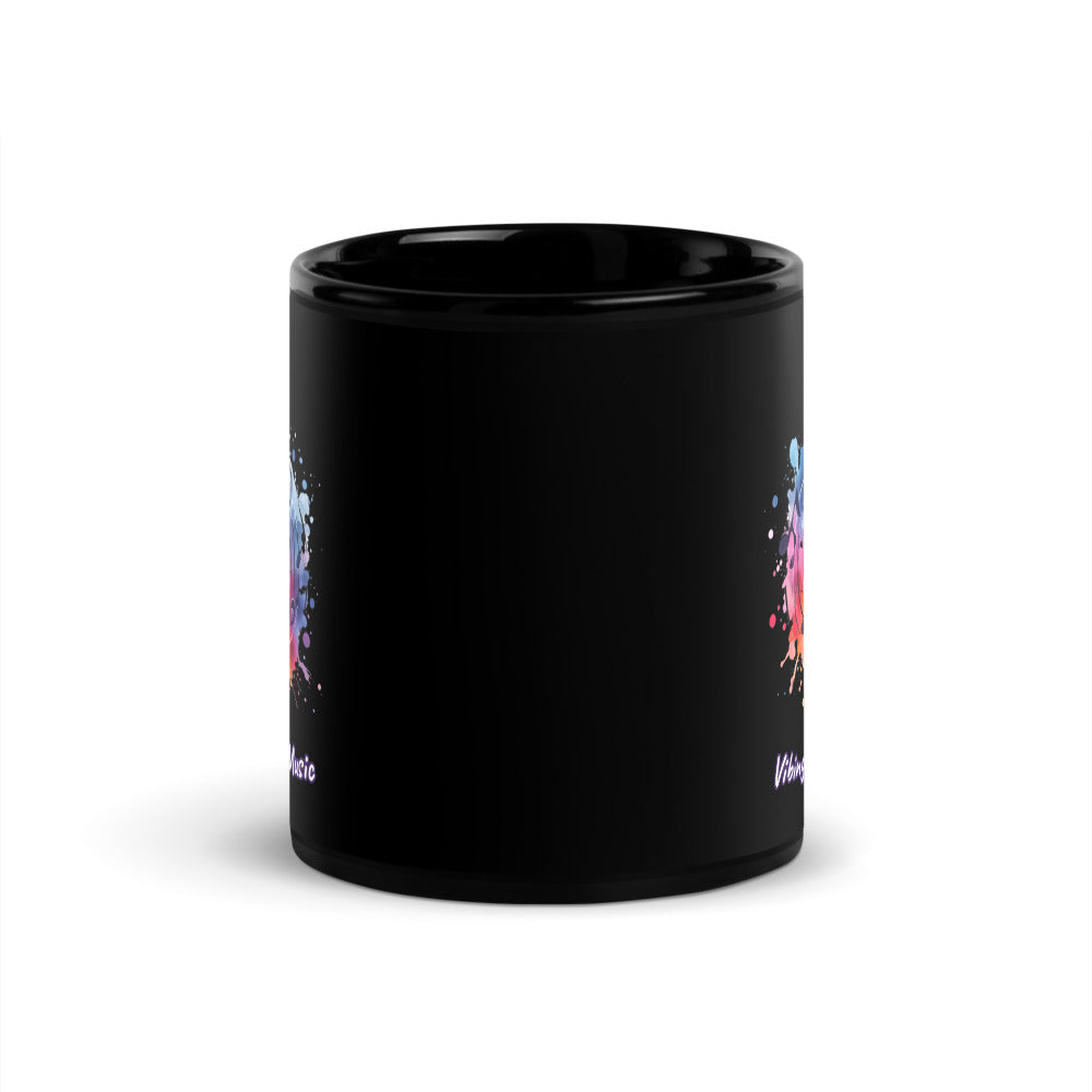 Vibing To The Music | Black Glossy Mug