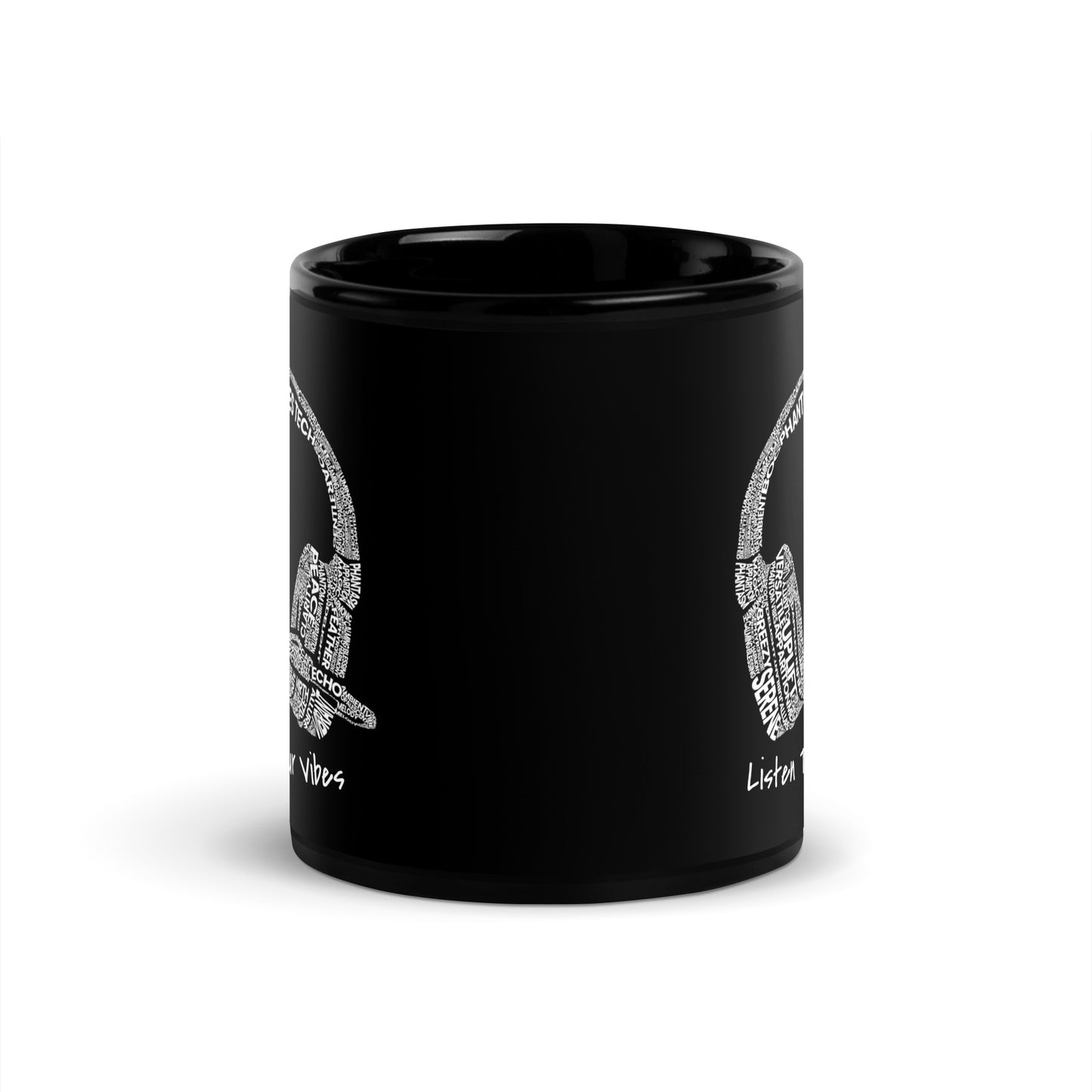 Listen To Your Vibes | Black Glossy Mug