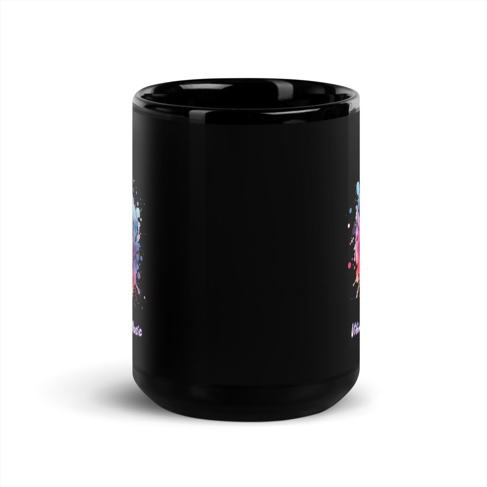 Vibing To The Music | Black Glossy Mug