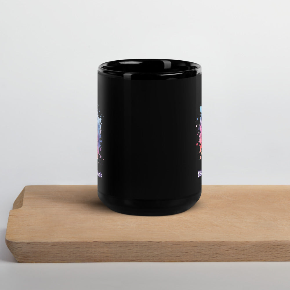 Vibing To The Music | Black Glossy Mug