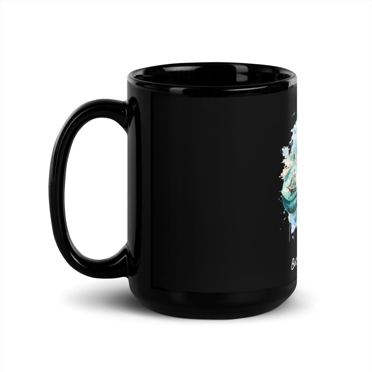 Bottled Into Destiny | Black Glossy Mug