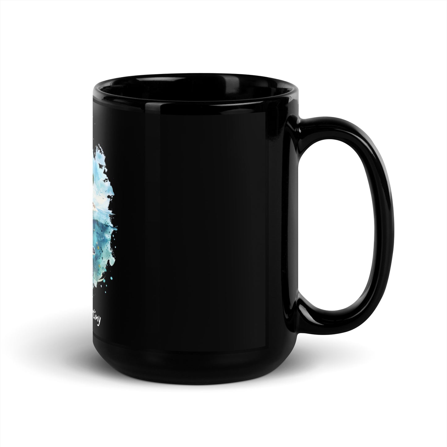Bottled Into Destiny | Black Glossy Mug