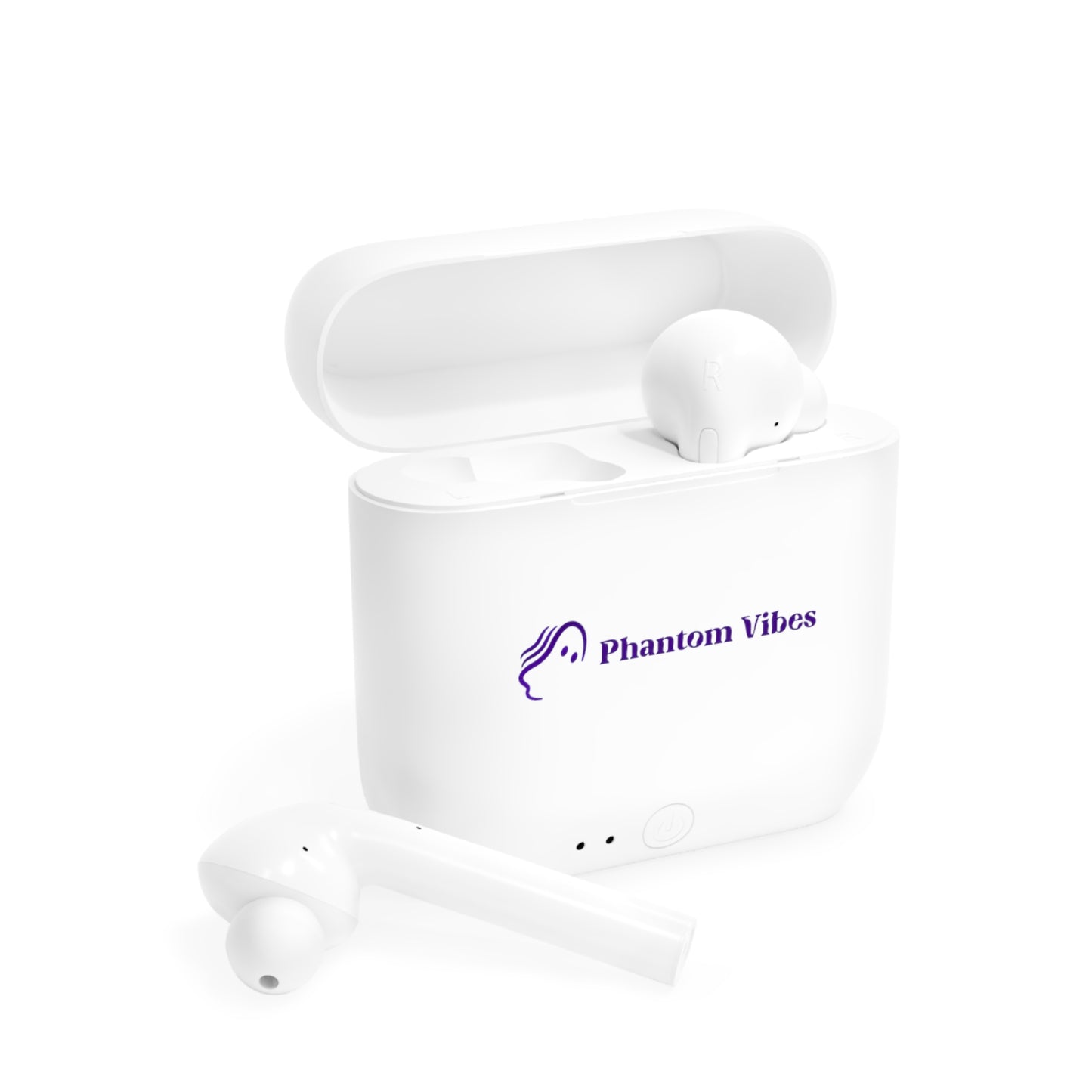 Phantom Vibes Wireless Earbuds — Compact Bluetooth Earbuds with Logo