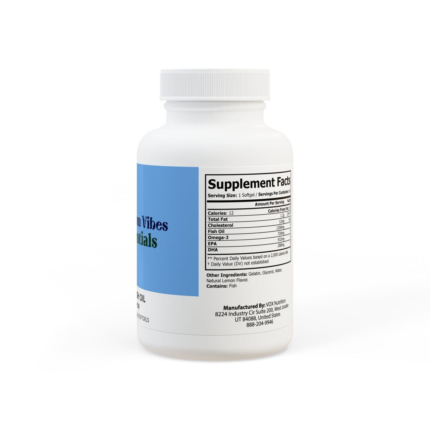 Omega 3 Fish Oil Supplement (60 Softgels) - by Phantom Vibes