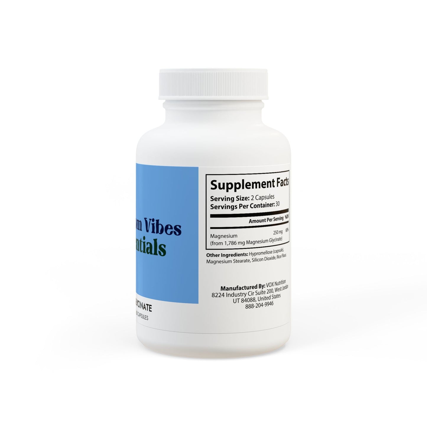 Magnesium Glycinate Supplement (60 Capsules) - by Phantom Vibes