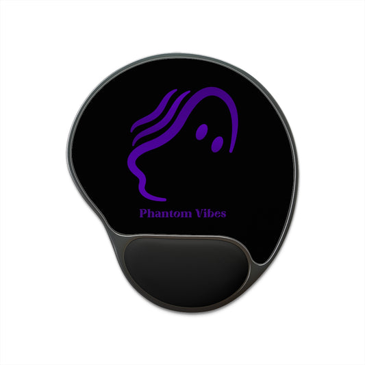 Phantom Vibes Purple Logo Mouse Pad with Wrist Rest - Ergonomic Desk Accessory for Comfort and Style