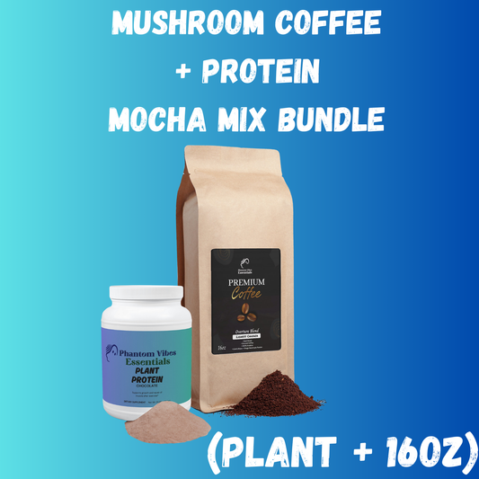 Mushroom Coffee + Protein Mocha Mix Bundle (Plant + 16oz)