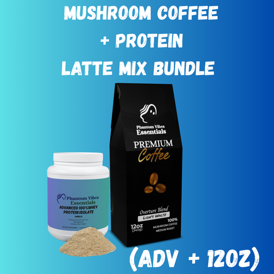Mushroom Coffee Latte Protein Mix Bundle (Adv + 12oz)
