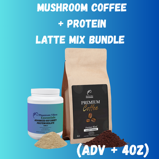 Mushroom Coffee Latte Protein Mix Bundle (Adv + 4oz)
