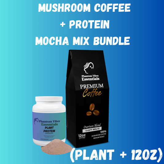 Mushroom Coffee Mocha Protein Mix Bundle (Plant + 12oz)