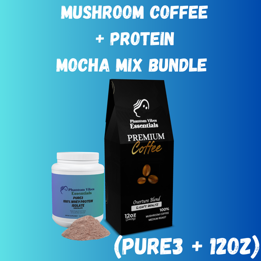 Mushroom Coffee Mocha Protein Mix Bundle (Pure3 + 12oz)