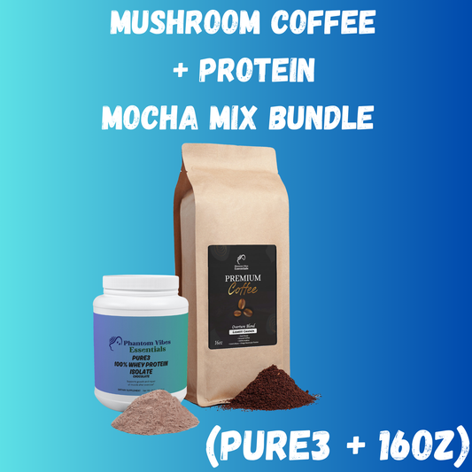 Mushroom Coffee + Protein Mocha Mix Bundle (Pure3 + 16oz)