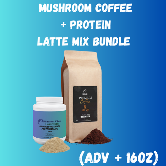 Mushroom Coffee Latte Protein Mix Bundle (Adv + 16oz)